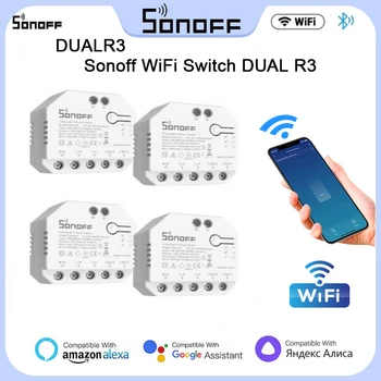  Sonoff WiFi Switch DUAL R3 DIY С Измерением Мощности ДВОЙНОЙ Релейный Модуль R3 2 Банды Smart Home Switch Через eWeLink Alexa Google Home