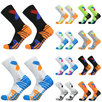  Новые футбольные носки с рисунком heel X, Силиконовые нескользящие футбольные носки, мужские и женские носки для бега, баскетбола, волейбола