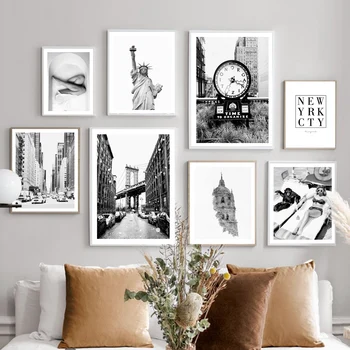  Бруклинский мост, небоскреб, Статуя Свободы, настенное искусство, холст, живопись, плакаты на скандинавскую тему и принты, настенные панно для декора гостиной