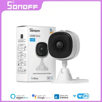  Интеллектуальная камера безопасности SONOFF CAM Slim с Wi-Fi разрешением 1080P, Двустороннее аудио наблюдение, Автоматическое отслеживание, монитор для домашних животных, Работа с Alexa