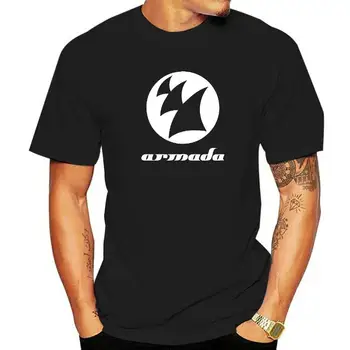  летние винтажные футболки, хлопковые топы для мужчин, Новый логотип Armada, Логотип DJ Armin van Buuren, мужская черная футболка, Размер модной футболки