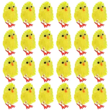  Имитация Мини-Пасхальных Цыплят Искусственный Плюшевый Желтый Цыпленок Настольное Украшение Для Весенней Вечеринки
